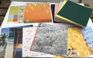 Ca. 363x Scrapbook karton vellen, feest – scrapbook papier etc.